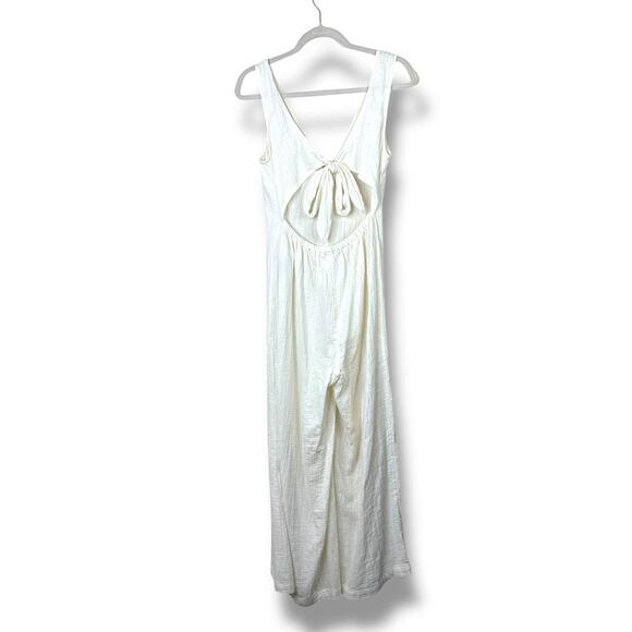 Madewell NWT Lightestspun Tie-Back White Cotton Gauze Cover-Up Jumpsuit Small - Picture 7 of 10